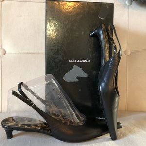 D&G Dolce & Gabbana Black Leather Shoes Sz 36